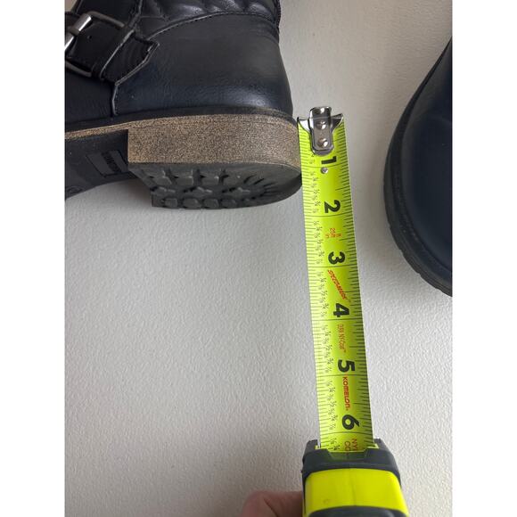 Steve Madden Black Tall Boots with Quilted Accent and Buckle Details Size 5 - Picture 11 of 11